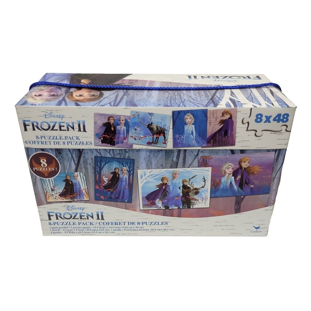 Frozen II 8-Puzzle Pack Includes Storage Box 8x48 Cardboard, 2 Giant & 6 Basic